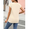 image:imageAUTOMET Womens Cap Sleeve Shirts Summer Soft Business Casual Tops for WorkCream