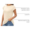 image:imageAUTOMET Womens Cap Sleeve Shirts Summer Soft Business Casual Tops for WorkCream