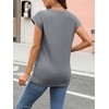 image:imageAUTOMET Womens Cap Sleeve Shirts Summer Soft Business Casual Tops for WorkDarkgrey