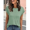 image:imageAUTOMET Womens Cap Sleeve Shirts Summer Soft Business Casual Tops for WorkGreen