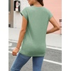 image:imageAUTOMET Womens Cap Sleeve Shirts Summer Soft Business Casual Tops for WorkGreen