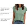 image:imageAUTOMET Womens Cap Sleeve Shirts Summer Soft Business Casual Tops for WorkGreen