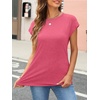 image:imageAUTOMET Womens Cap Sleeve Shirts Summer Soft Business Casual Tops for WorkHotpink