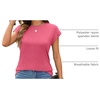 image:imageAUTOMET Womens Cap Sleeve Shirts Summer Soft Business Casual Tops for WorkHotpink