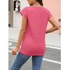 image:imageAUTOMET Womens Cap Sleeve Shirts Summer Soft Business Casual Tops for WorkHotpink