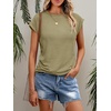 image:imageAUTOMET Womens Cap Sleeve Shirts Summer Soft Business Casual Tops for WorkLightgreen