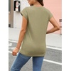 image:imageAUTOMET Womens Cap Sleeve Shirts Summer Soft Business Casual Tops for WorkLightgreen