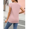 image:imageAUTOMET Womens Cap Sleeve Shirts Summer Soft Business Casual Tops for WorkPink