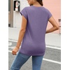 image:imageAUTOMET Womens Cap Sleeve Shirts Summer Soft Business Casual Tops for WorkPurple