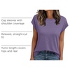 image:imageAUTOMET Womens Cap Sleeve Shirts Summer Soft Business Casual Tops for WorkPurple