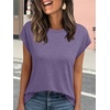 image:imageAUTOMET Womens Cap Sleeve Shirts Summer Soft Business Casual Tops for WorkPurple