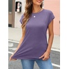 image:imageAUTOMET Womens Cap Sleeve Shirts Summer Soft Business Casual Tops for WorkPurple