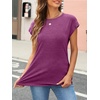 image:imageAUTOMET Womens Cap Sleeve Shirts Summer Soft Business Casual Tops for WorkPurplered