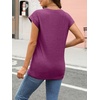 image:imageAUTOMET Womens Cap Sleeve Shirts Summer Soft Business Casual Tops for WorkPurplered