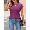 image:imageAUTOMET Womens Cap Sleeve Shirts Summer Soft Business Casual Tops for WorkPurplered