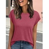 image:imageAUTOMET Womens Cap Sleeve Shirts Summer Soft Business Casual Tops for WorkRed
