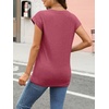image:imageAUTOMET Womens Cap Sleeve Shirts Summer Soft Business Casual Tops for WorkRed