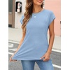 image:imageAUTOMET Womens Cap Sleeve Shirts Summer Soft Business Casual Tops for WorkSkyblue