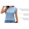 image:imageAUTOMET Womens Cap Sleeve Shirts Summer Soft Business Casual Tops for WorkSkyblue
