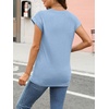 image:imageAUTOMET Womens Cap Sleeve Shirts Summer Soft Business Casual Tops for WorkSkyblue