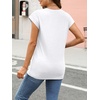 image:imageAUTOMET Womens Cap Sleeve Shirts Summer Soft Business Casual Tops for WorkWhite