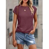 image:imageAUTOMET Womens Cap Sleeve Shirts Summer Soft Business Casual Tops for WorkWinered