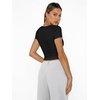 image:imageAUTOMET Womens Double Lined Short Sleeve Square Neck Crop TopBlack