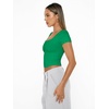 image:imageAUTOMET Womens Double Lined Short Sleeve Square Neck Crop TopGreen