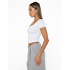 image:imageAUTOMET Womens Double Lined Short Sleeve Square Neck Crop TopWhite