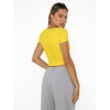 image:imageAUTOMET Womens Double Lined Short Sleeve Square Neck Crop TopYellow
