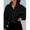 image:imageAUTOMET Womens Fleece Jackets Zip Up Oversized Cropped SweatshirtsBlack
