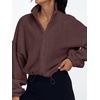 image:imageAUTOMET Womens Fleece Jackets Zip Up Oversized Cropped SweatshirtsBrown
