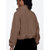 image:imageAUTOMET Womens Fleece Jackets Zip Up Oversized Cropped SweatshirtsCoffee