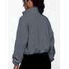 image:imageAUTOMET Womens Fleece Jackets Zip Up Oversized Cropped SweatshirtsDustyblue