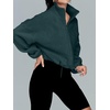 image:imageAUTOMET Womens Fleece Jackets Zip Up Oversized Cropped SweatshirtsGreen