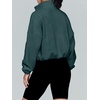 image:imageAUTOMET Womens Fleece Jackets Zip Up Oversized Cropped SweatshirtsGreen