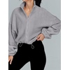 image:imageAUTOMET Womens Fleece Jackets Zip Up Oversized Cropped SweatshirtsGrey