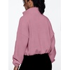 image:imageAUTOMET Womens Fleece Jackets Zip Up Oversized Cropped SweatshirtsHotpink
