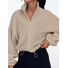 image:imageAUTOMET Womens Fleece Jackets Zip Up Oversized Cropped SweatshirtsKhaki