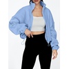 image:imageAUTOMET Womens Fleece Jackets Zip Up Oversized Cropped SweatshirtsLightblue