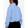 image:imageAUTOMET Womens Fleece Jackets Zip Up Oversized Cropped SweatshirtsLightblue