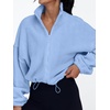 image:imageAUTOMET Womens Fleece Jackets Zip Up Oversized Cropped SweatshirtsLightblue