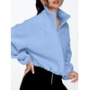 image:imageAUTOMET Womens Fleece Jackets Zip Up Oversized Cropped SweatshirtsLightblue