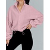 image:imageAUTOMET Womens Fleece Jackets Zip Up Oversized Cropped SweatshirtsPink