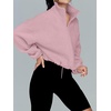 image:imageAUTOMET Womens Fleece Jackets Zip Up Oversized Cropped SweatshirtsPink