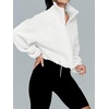 image:imageAUTOMET Womens Fleece Jackets Zip Up Oversized Cropped SweatshirtsWhite