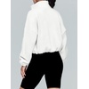 image:imageAUTOMET Womens Fleece Jackets Zip Up Oversized Cropped SweatshirtsWhite