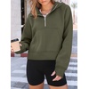 image:imageAUTOMET Womens Hoodies Half Zip Up Casual Comfort Fall Clothes 2026Armygreen