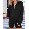 image:imageAUTOMET Womens Hoodies Half Zip Up Casual Comfort Fall Clothes 2026Black