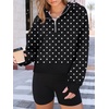 image:imageAUTOMET Womens Hoodies Half Zip Up Casual Comfort Fall Clothes 2026Black Polka Dot